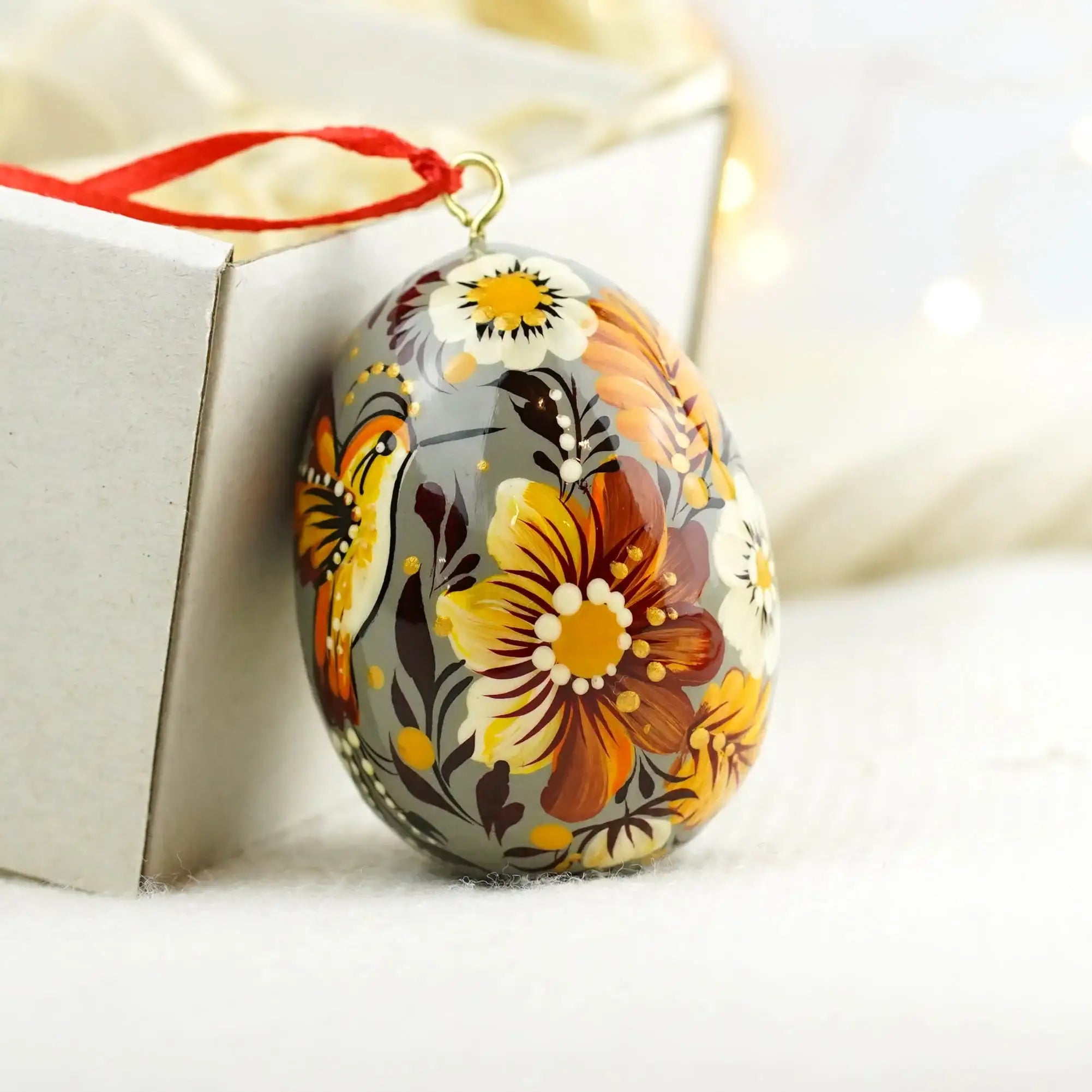 Set of 3 Painted Hanging Hummingbird Easter Egg Ornaments