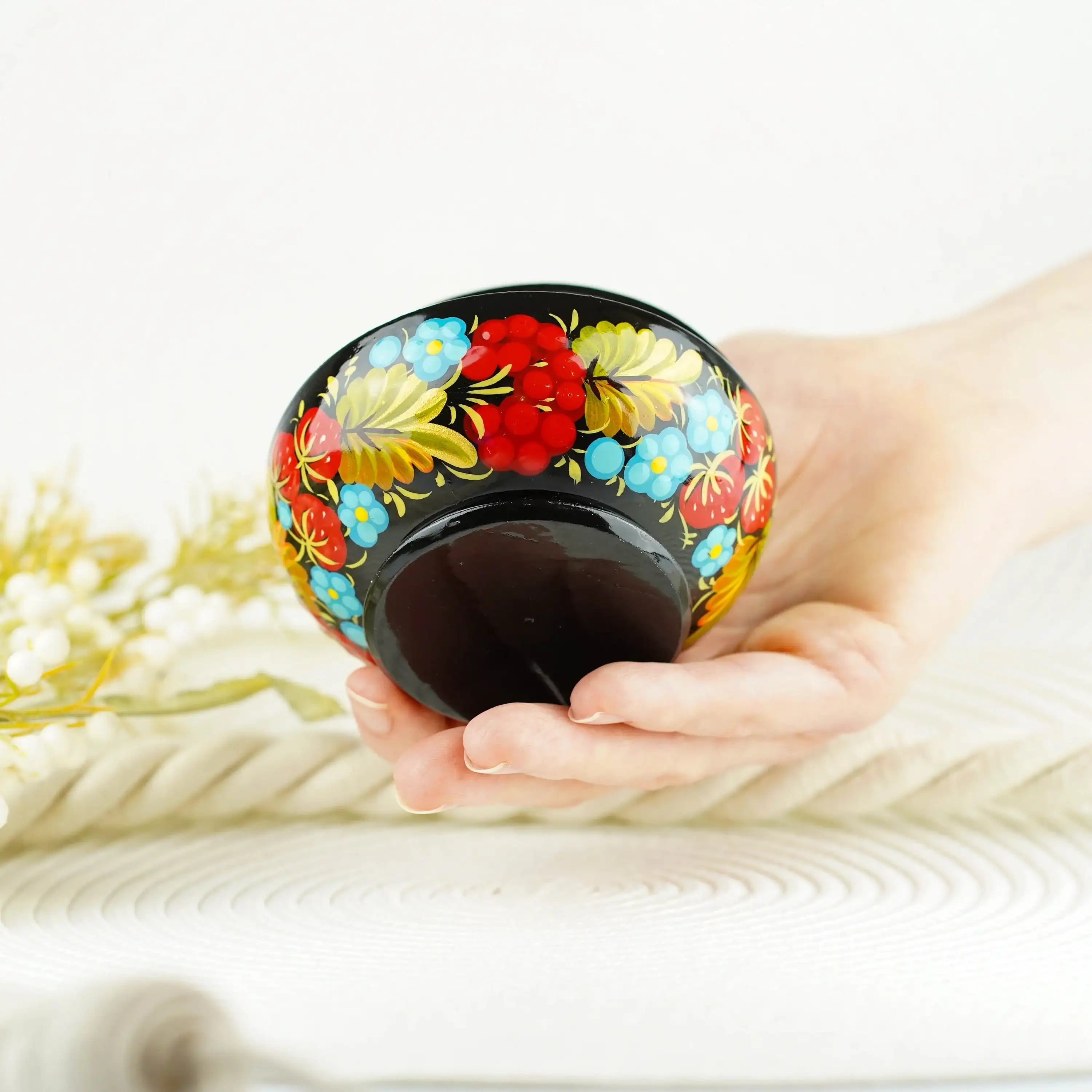 Handmade Small Wooden Easter Basket Filled with Mini Eggs