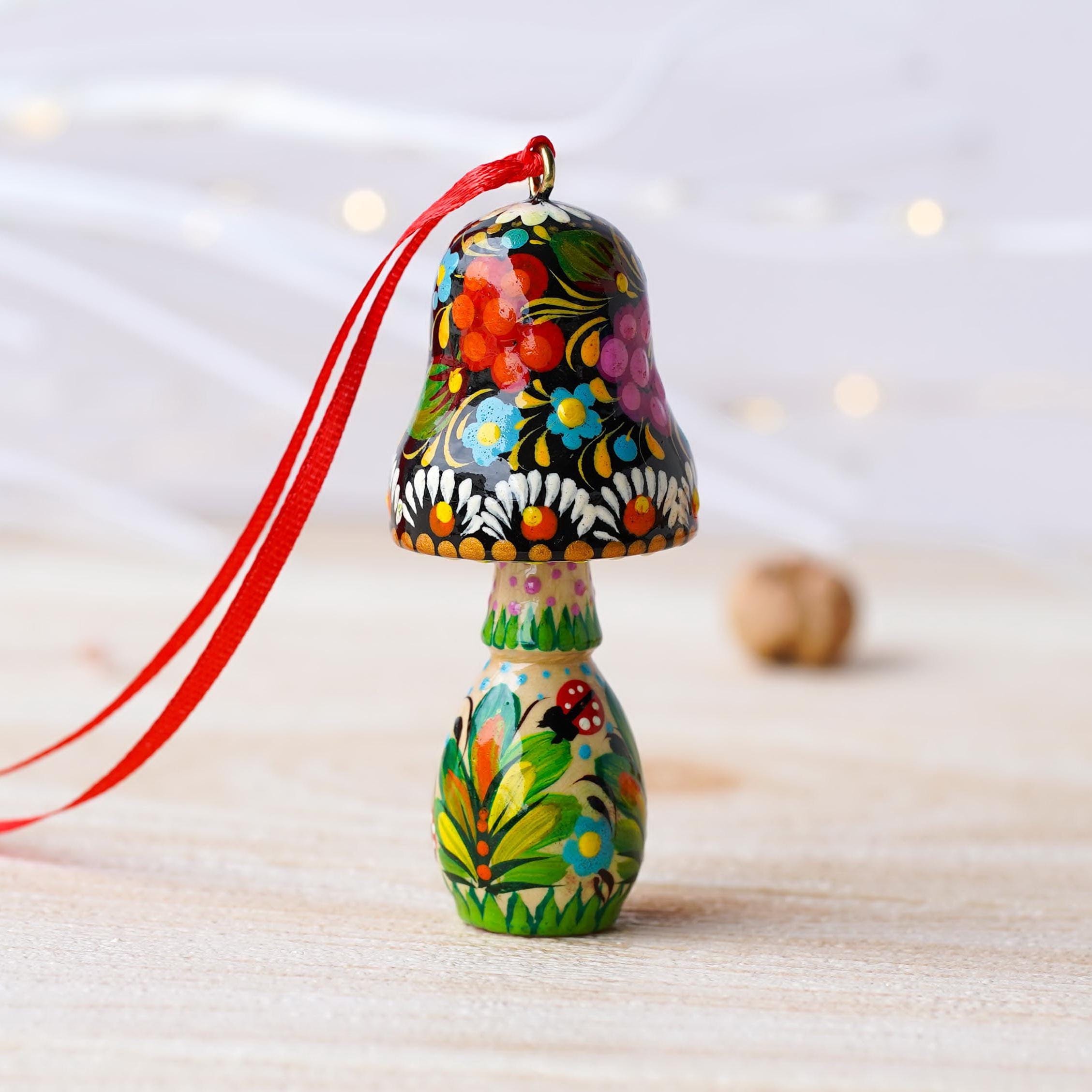 ladybug wooden christmas ornament