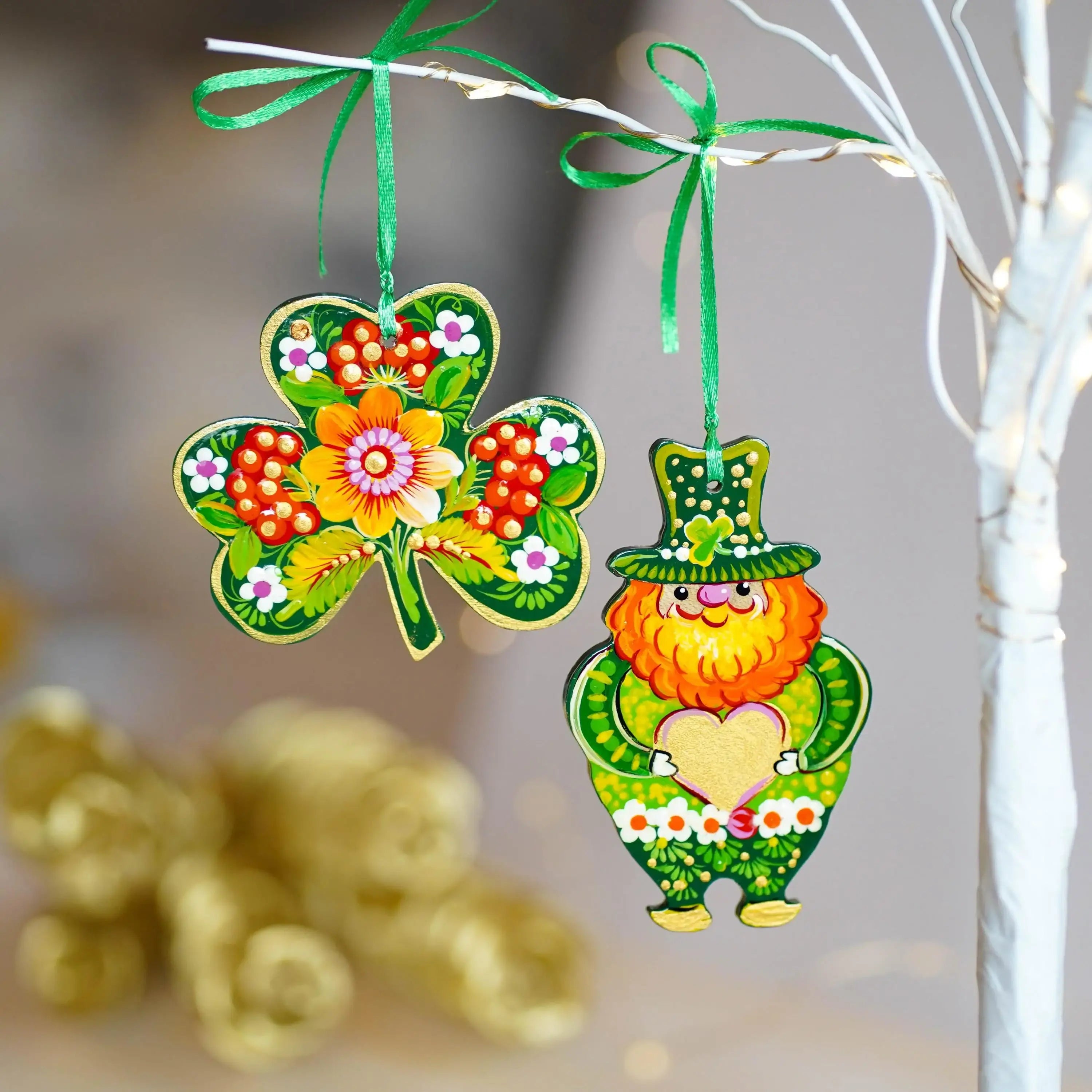 clover leprechaune ornaments