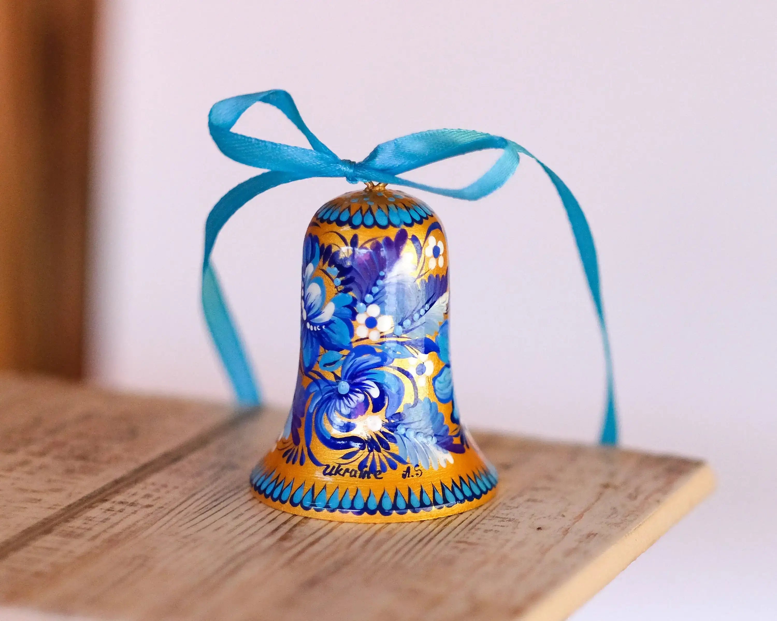 Wooden Bell Christmas Ornament Hand-painted