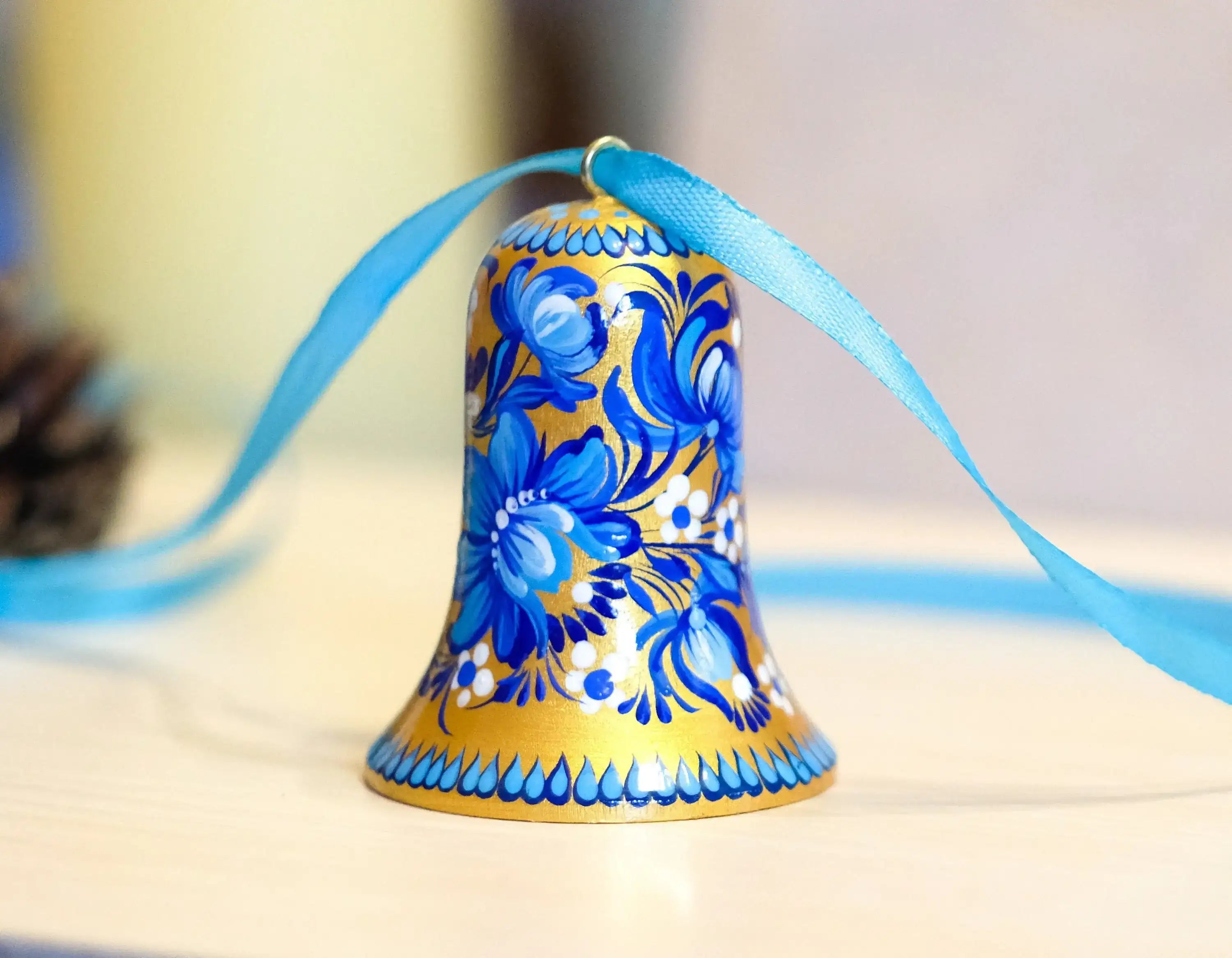 Hand-painted Wooden Easter Bell Ornament