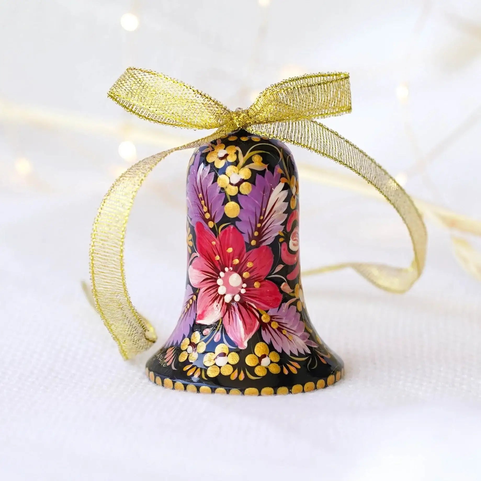 Painted Wooden Bell Easter Ornament