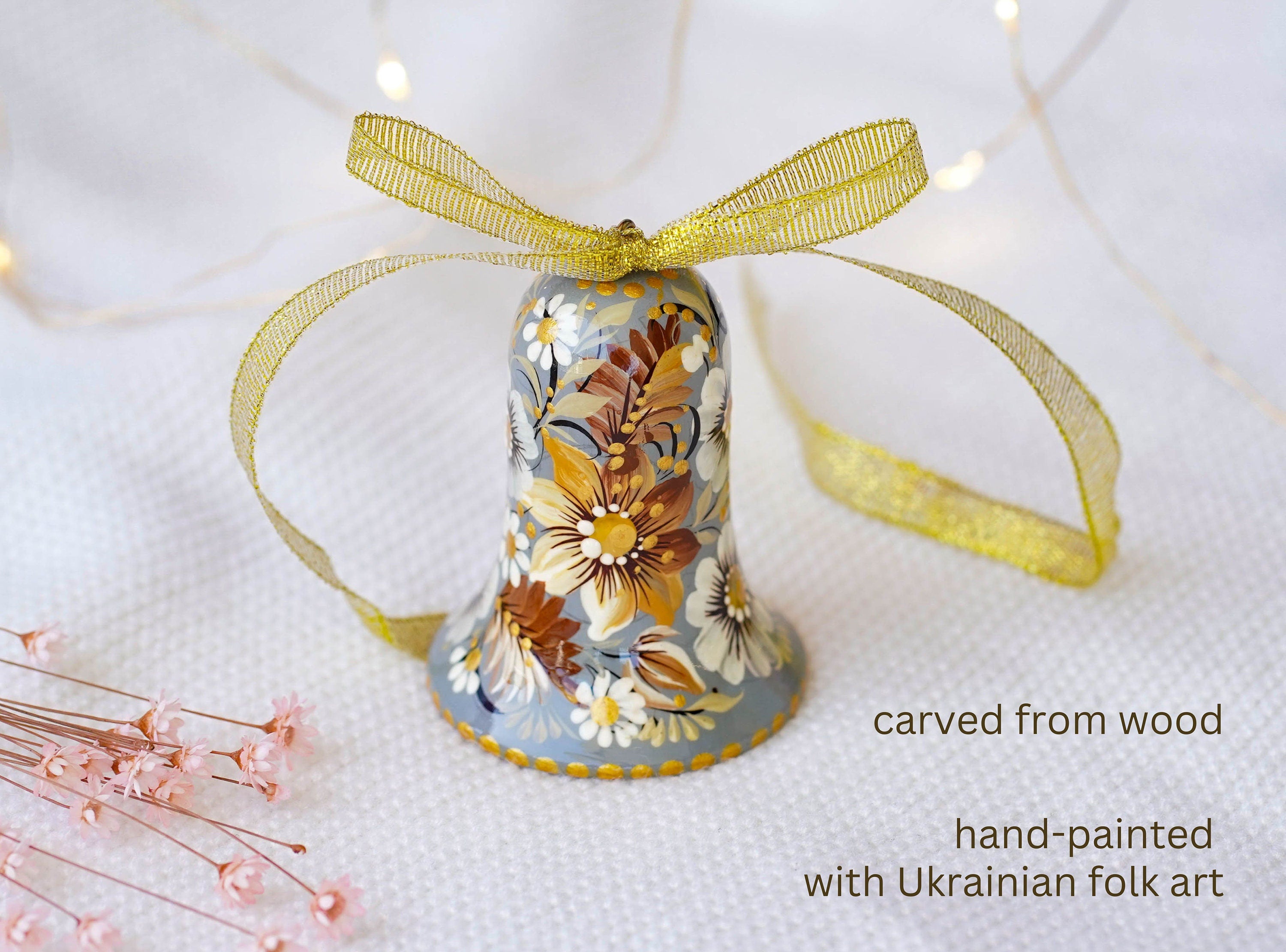 Hand-painted Wooden Bell Christmas Ornament