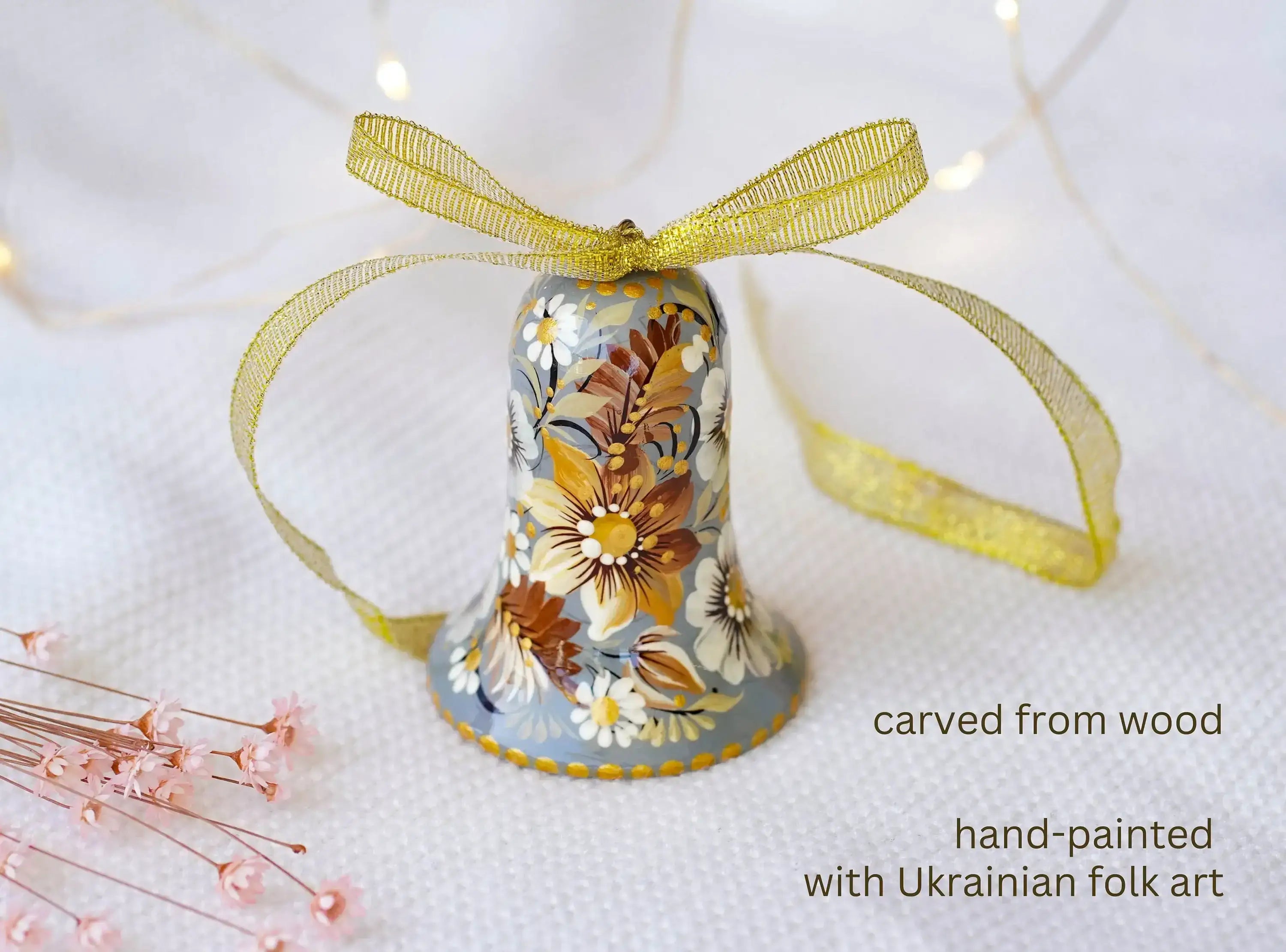 Hand-painted Wooden Bell Christmas Ornament