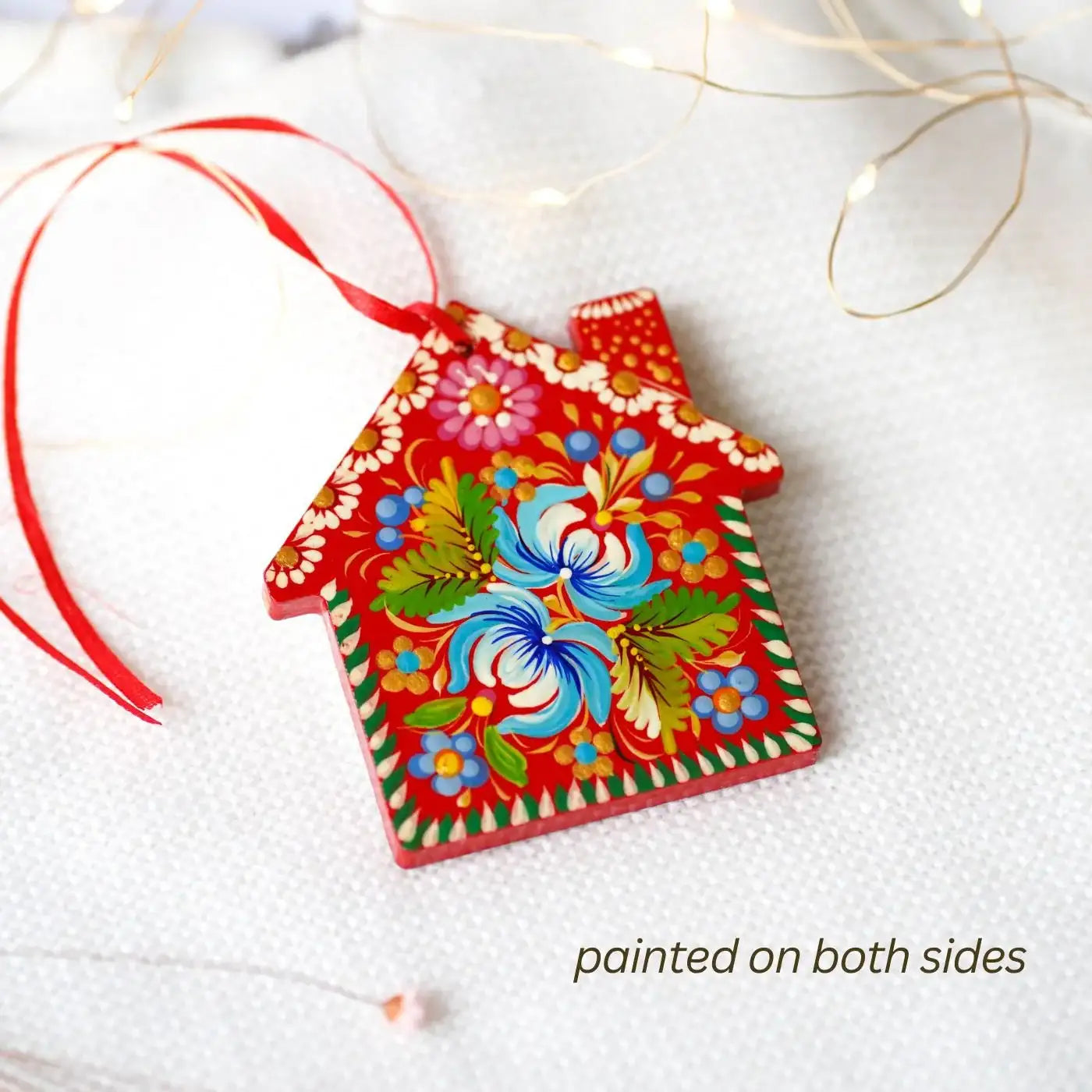 Personalized Painted Wooden Gingerbread House Ornament