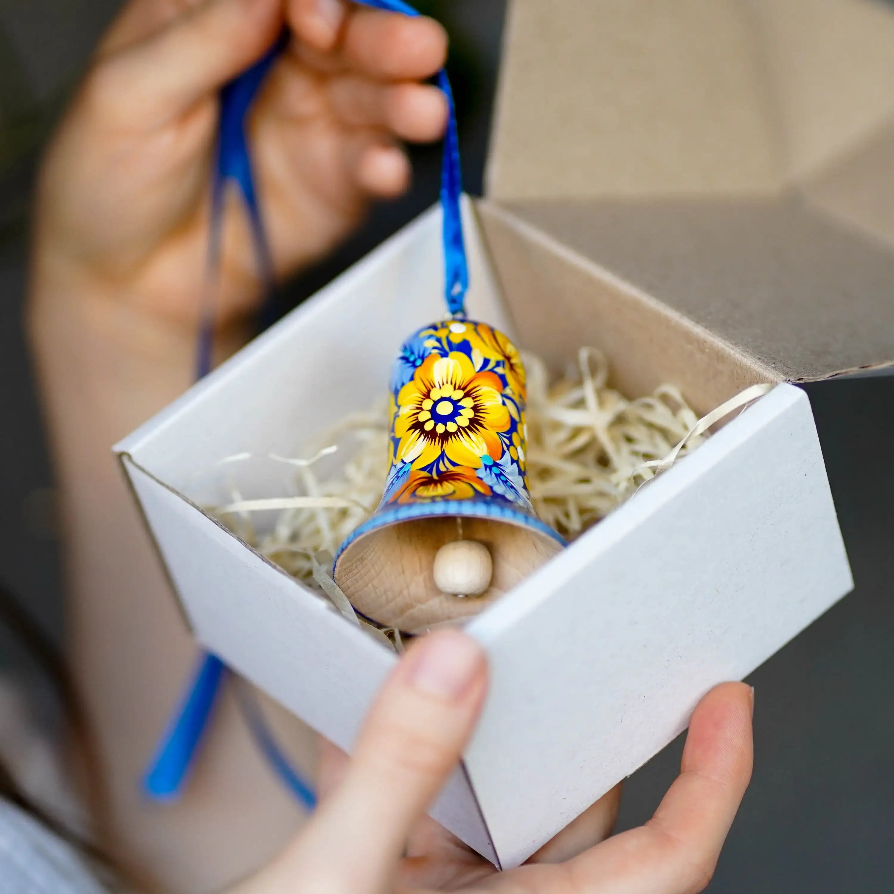 Hand-painted Ukrainian Christmas Bell Ornament
