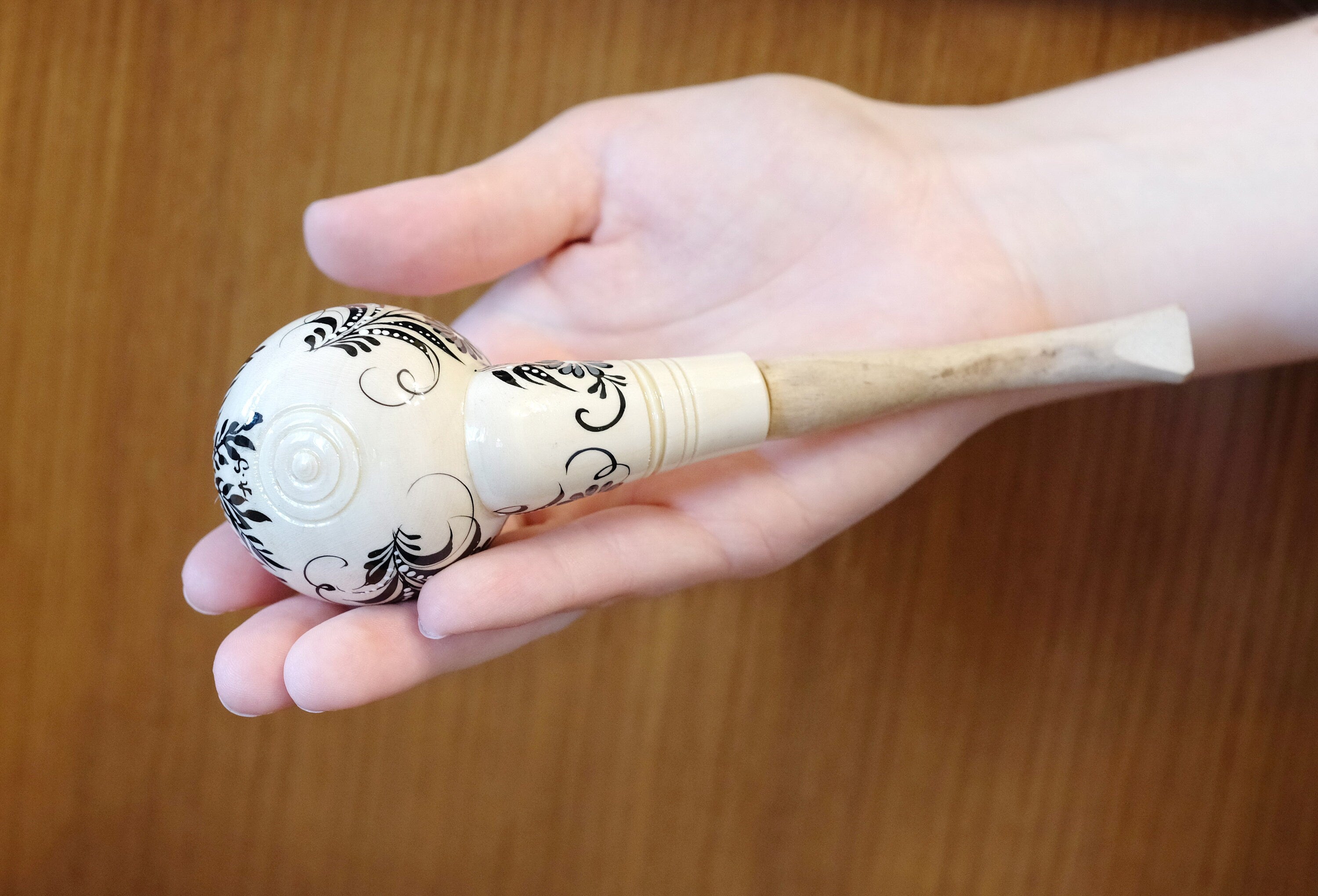 Painted Wooden Smoking Pipe - Tree of Life Tobacco Pipe Made in Ukraine