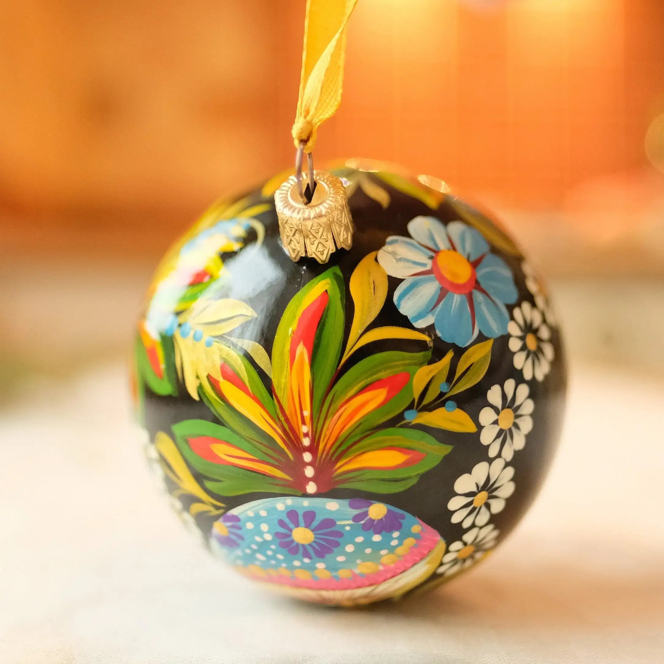 Personalized Painted Mushroom Christmas Ornament - Handmade Christmas Tree Decoration, Petrykivka Art