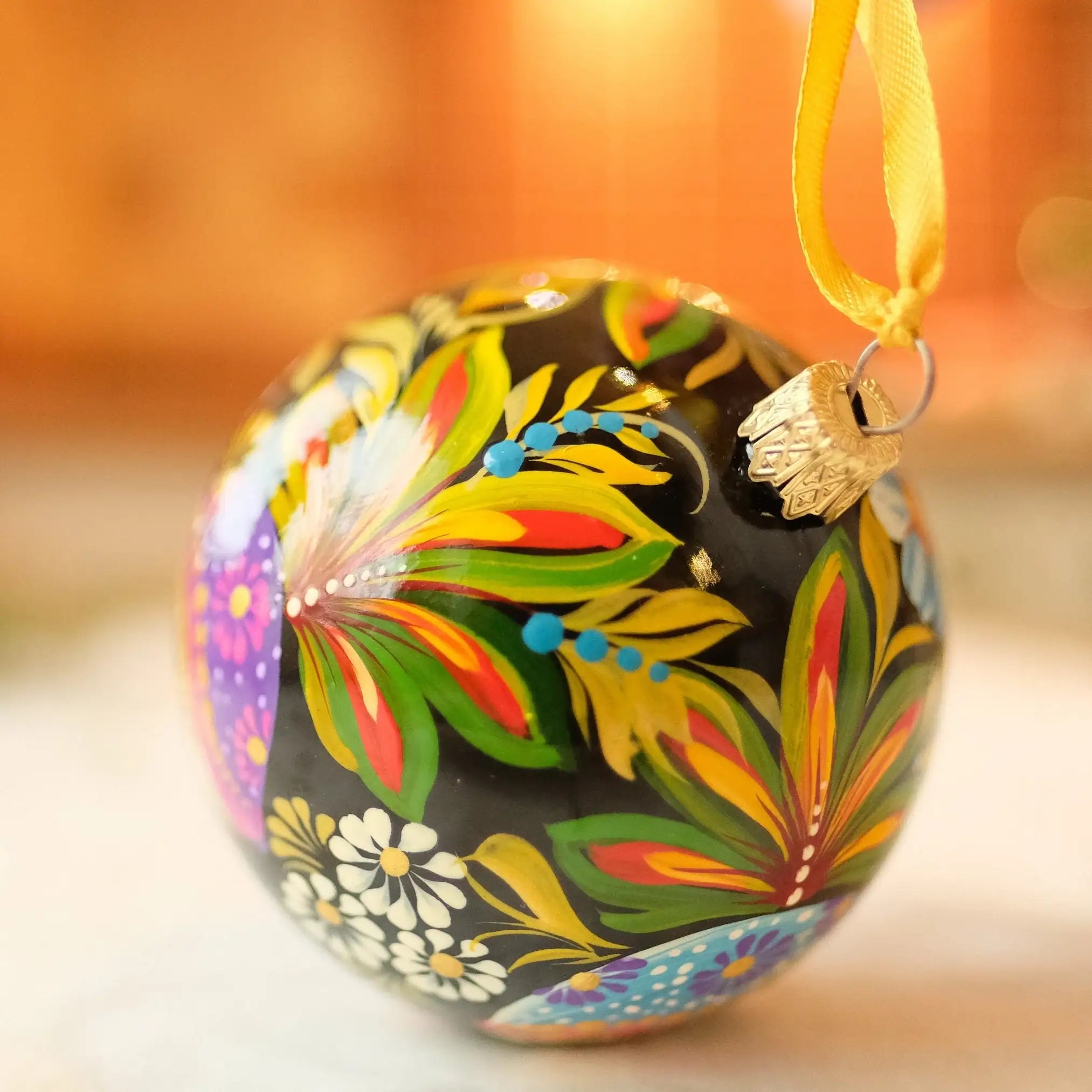 Personalized Painted Mushroom Christmas Ornament - Handmade Christmas Tree Decoration, Petrykivka Art