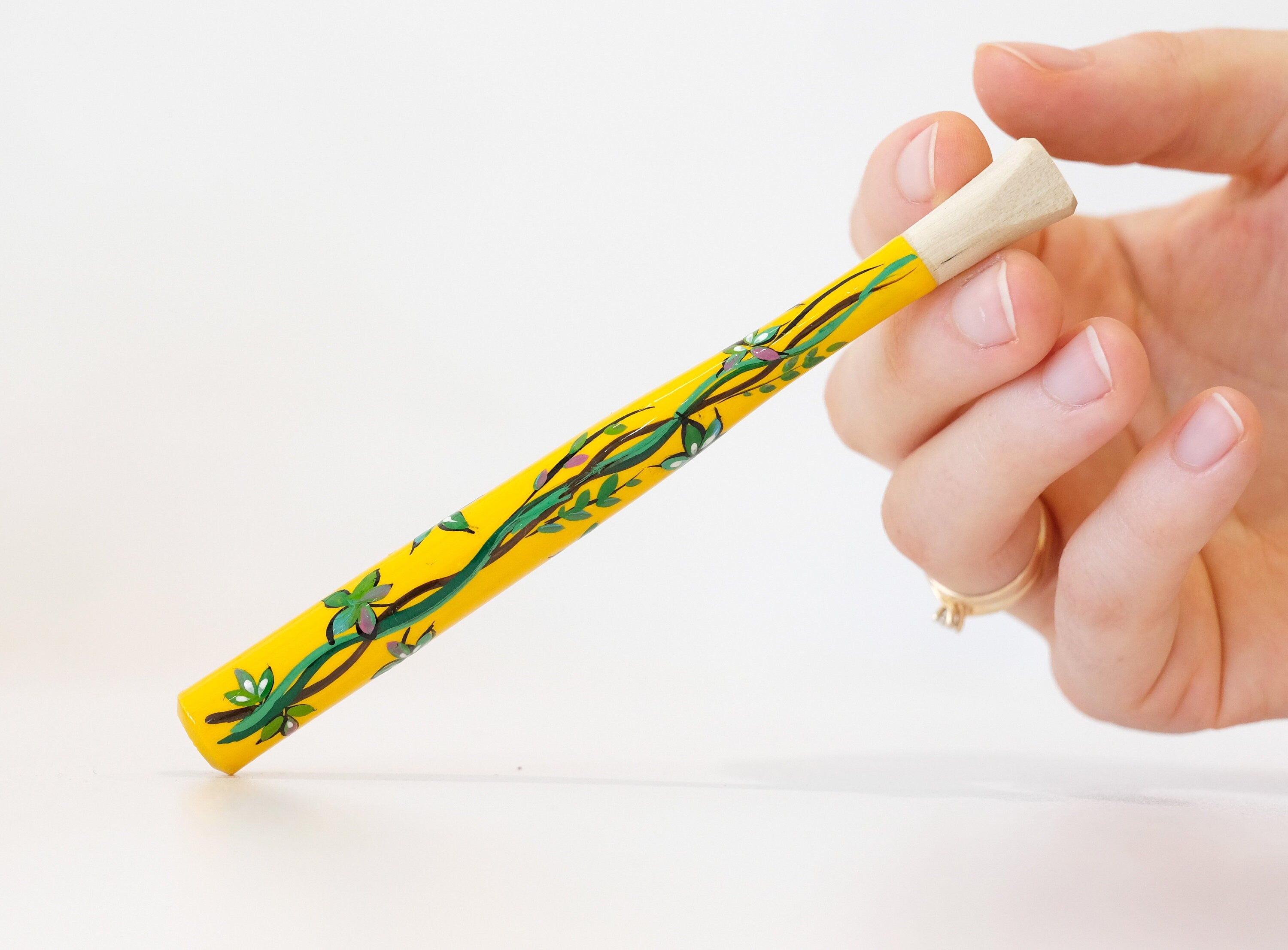 Painted Wooden Cigarette Holder - Regular & Slim - Hand-painted with Tropical Jungle Liana
