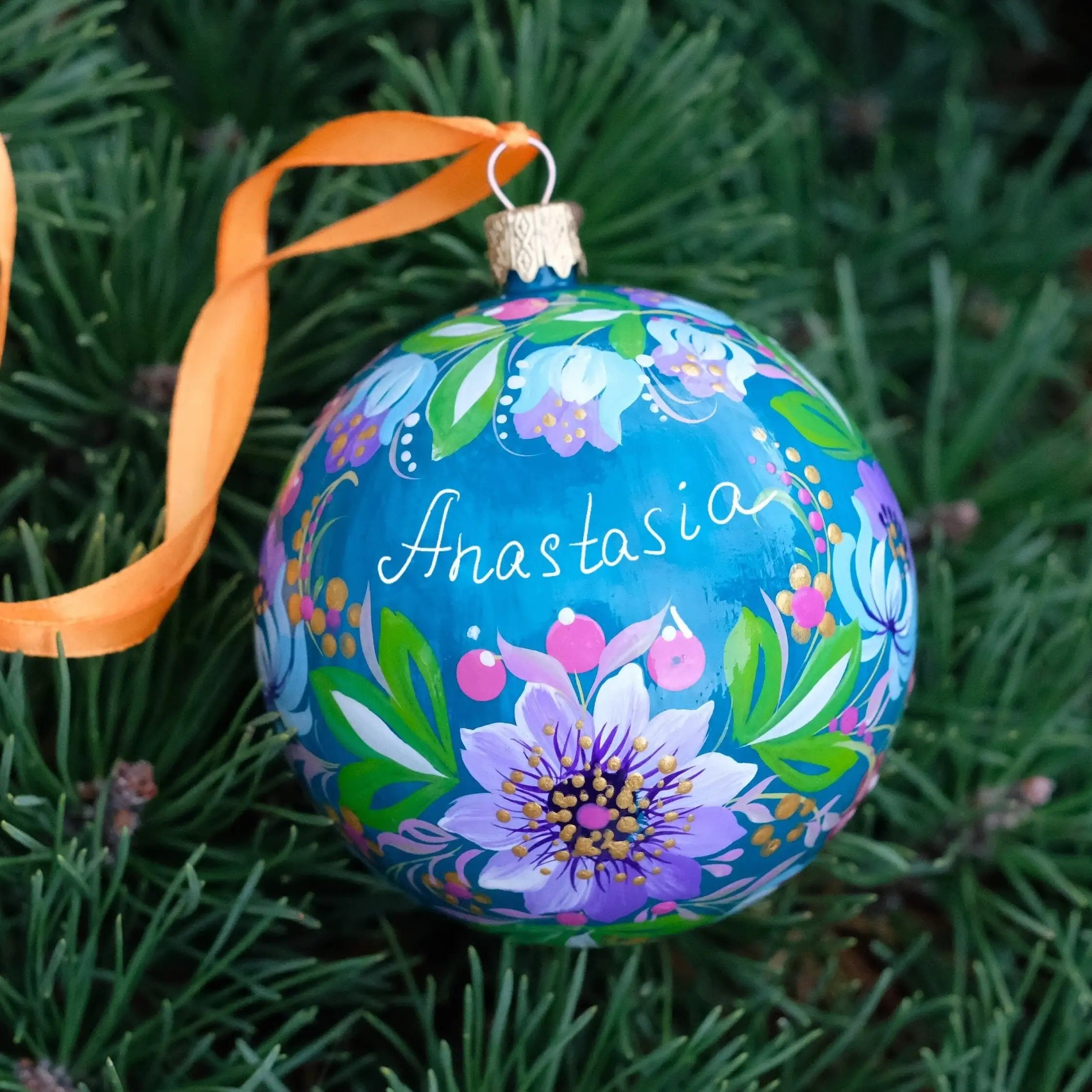Personalized Painted Christmas Tree Ornament