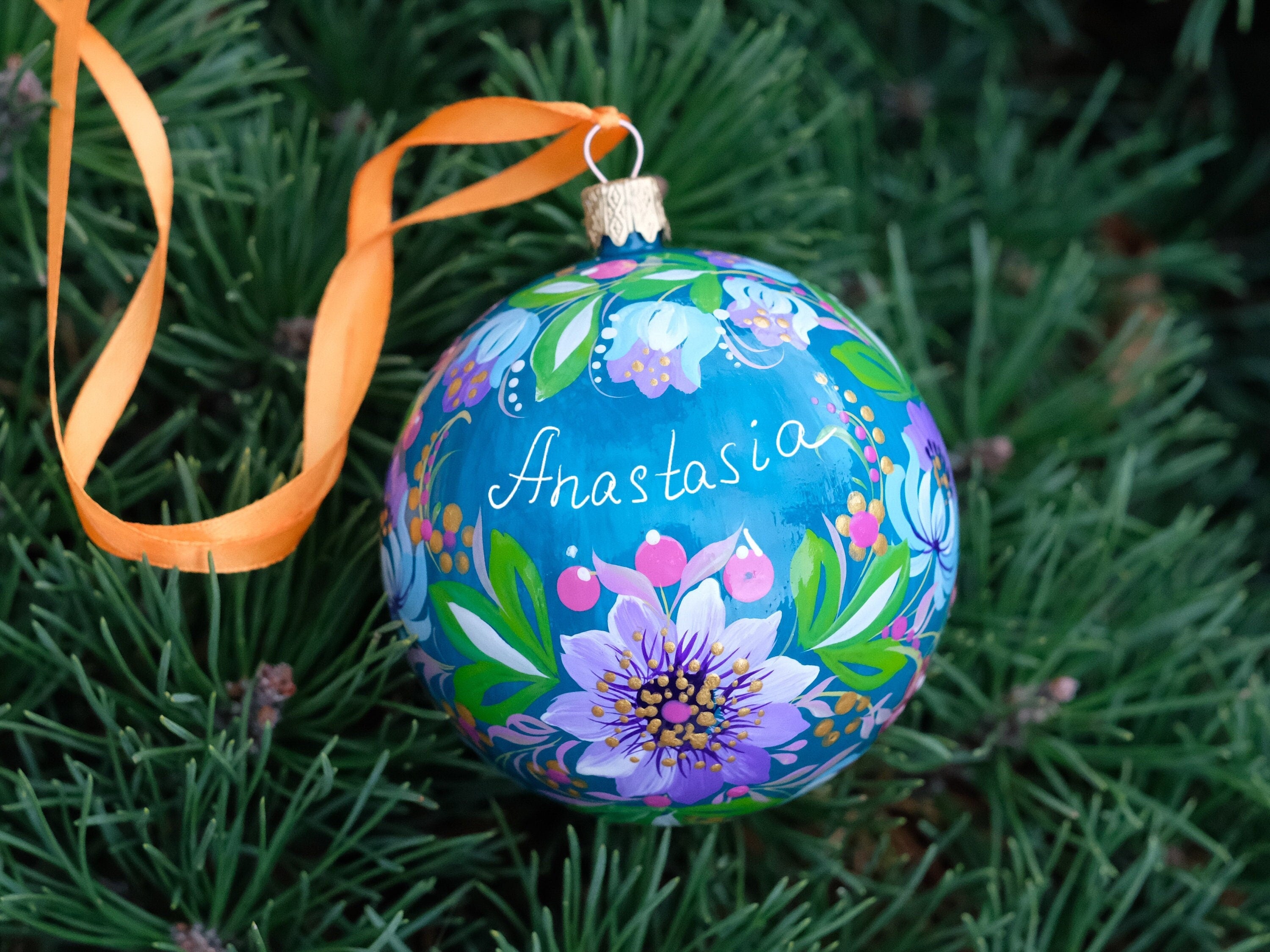 Personalized Painted Christmas Tree Ornament