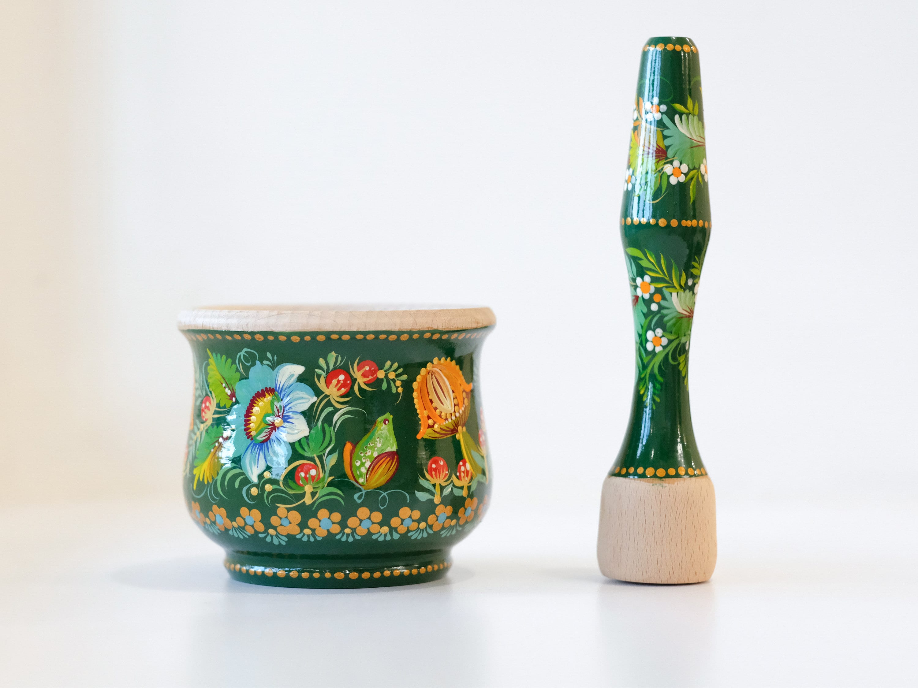 Wooden Frog Mortar and Pestle Set