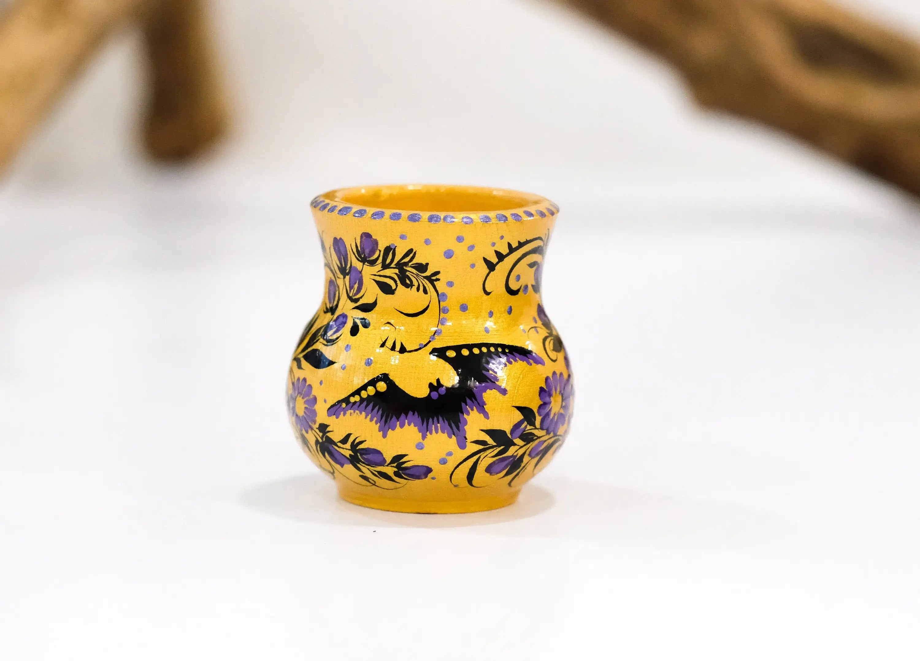 Painted Wooden Halloween Black Cat Candle Holder - Handmade Tea Light Holder Carved from Wood