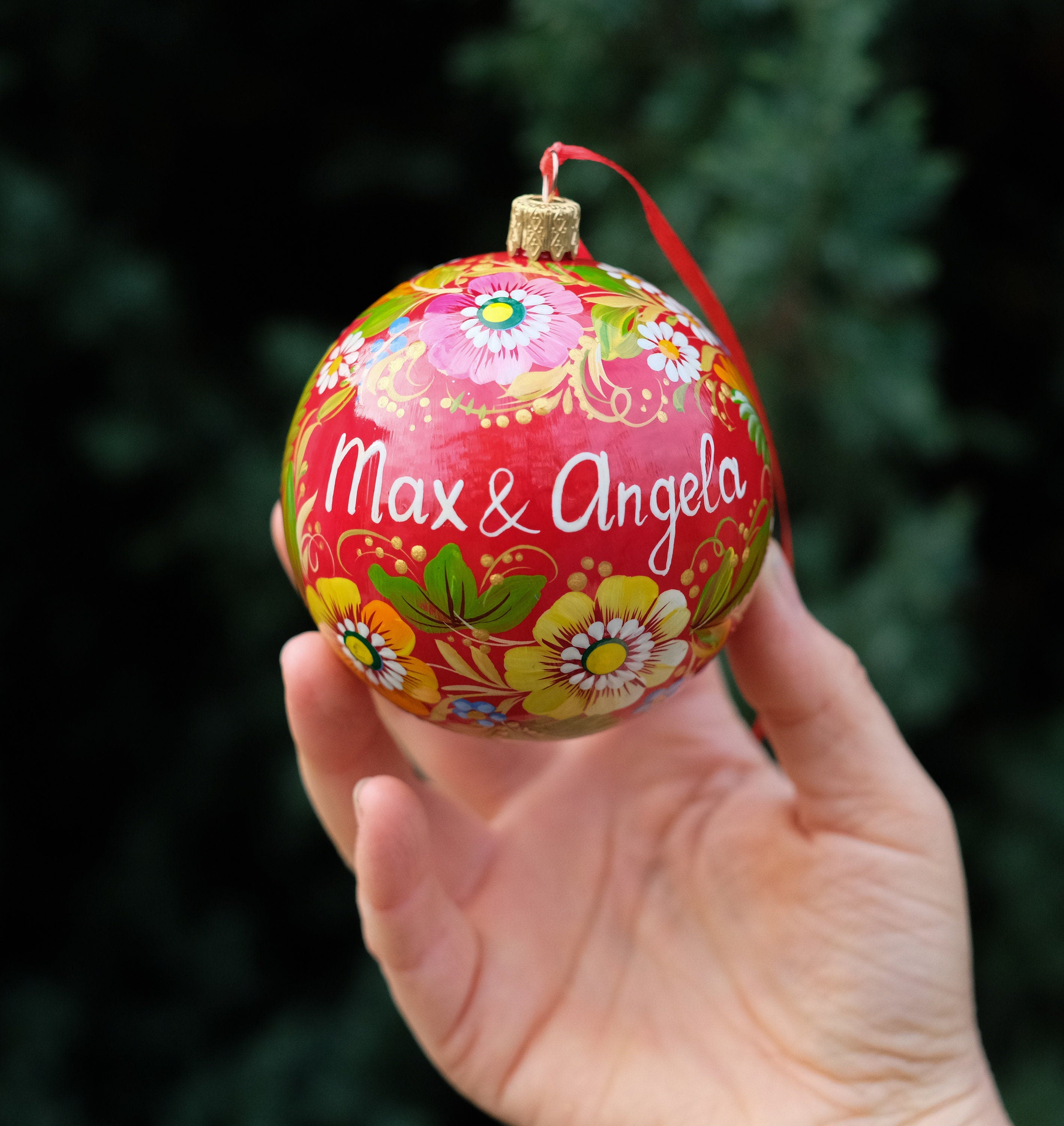 Personalized Painted Christmas Ornament