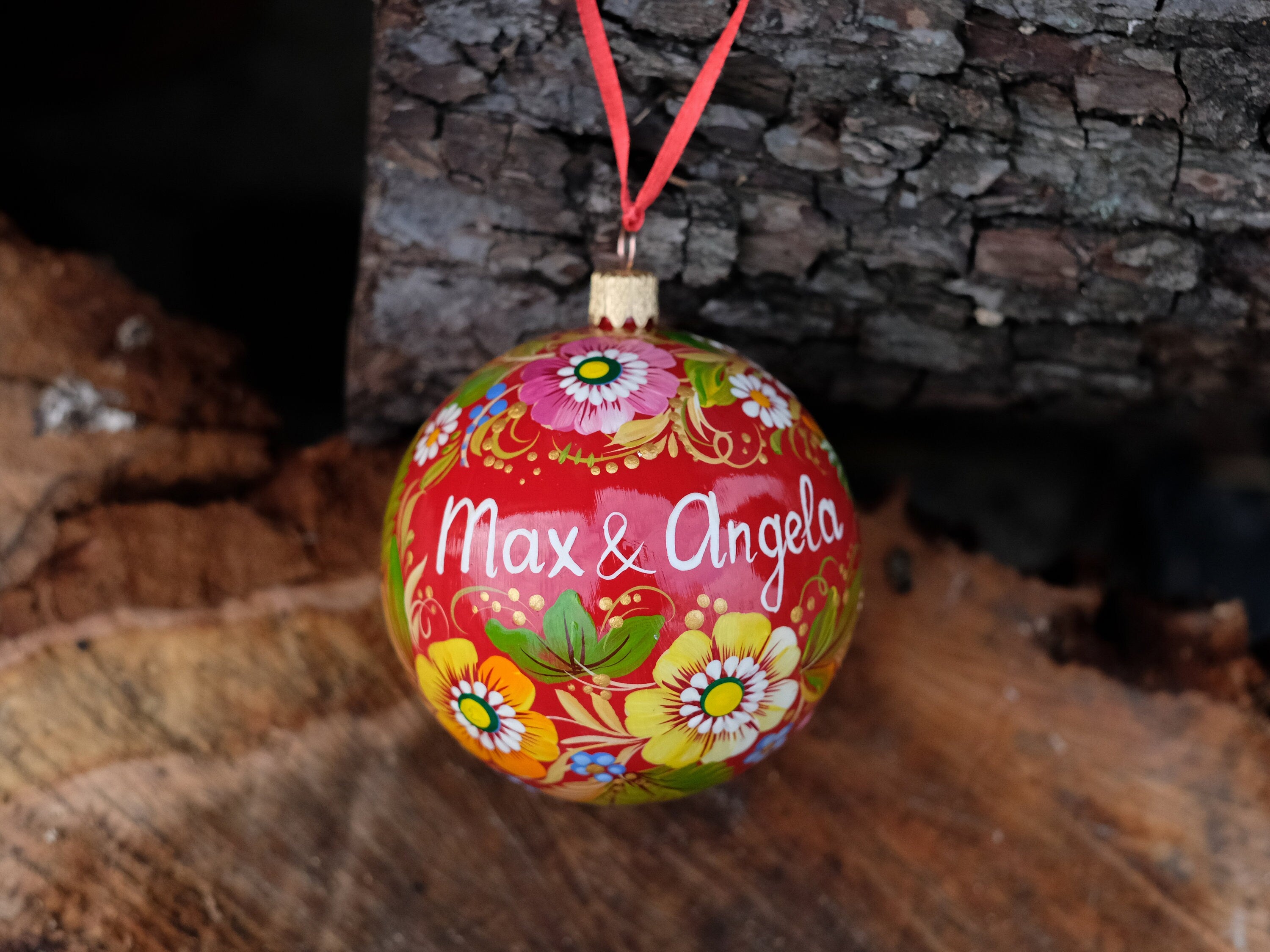 Personalized Painted Christmas Ornament