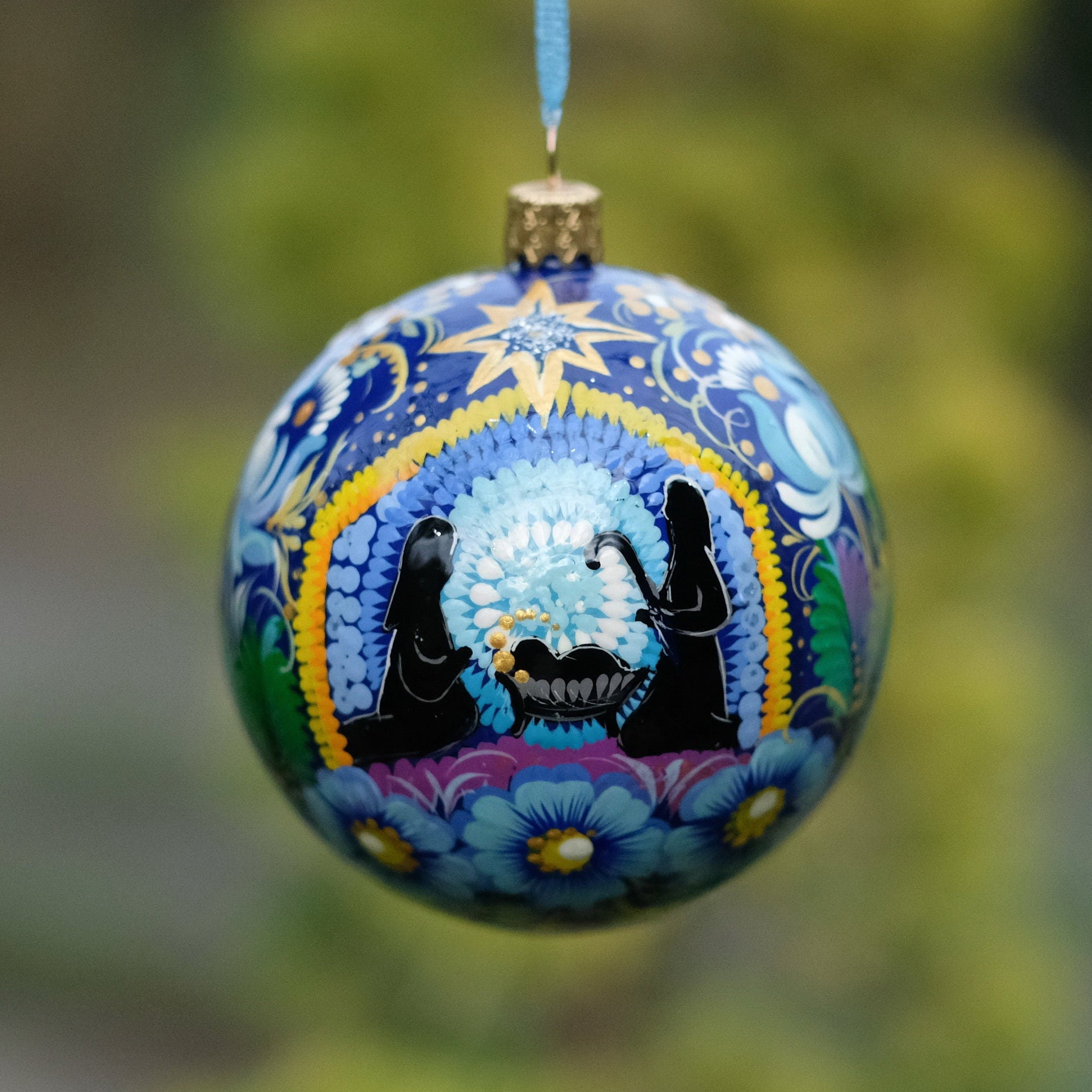 Hand-painted Nativity Scene Christmas Ball Ornament