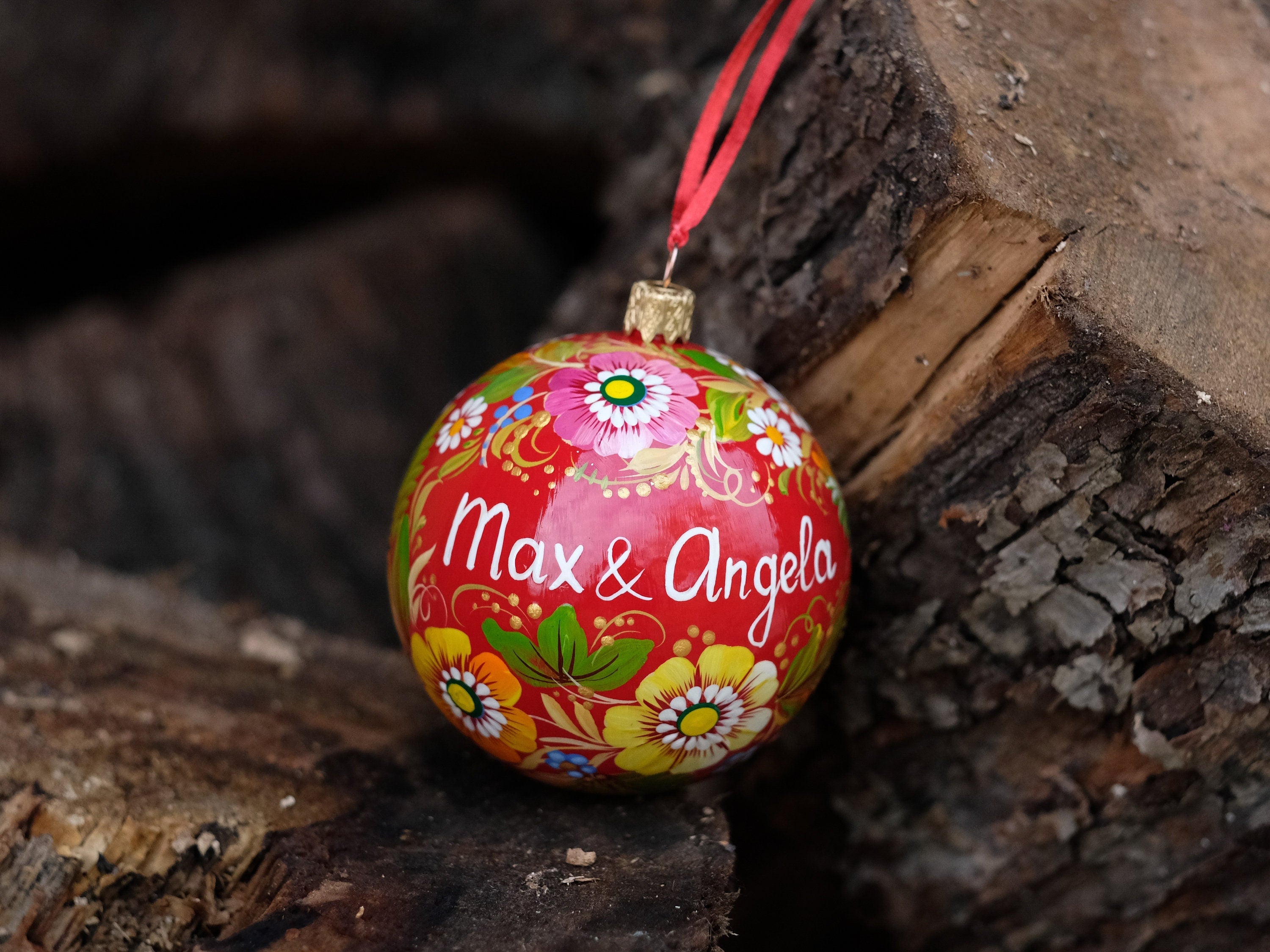 Personalized Painted Christmas Ornament
