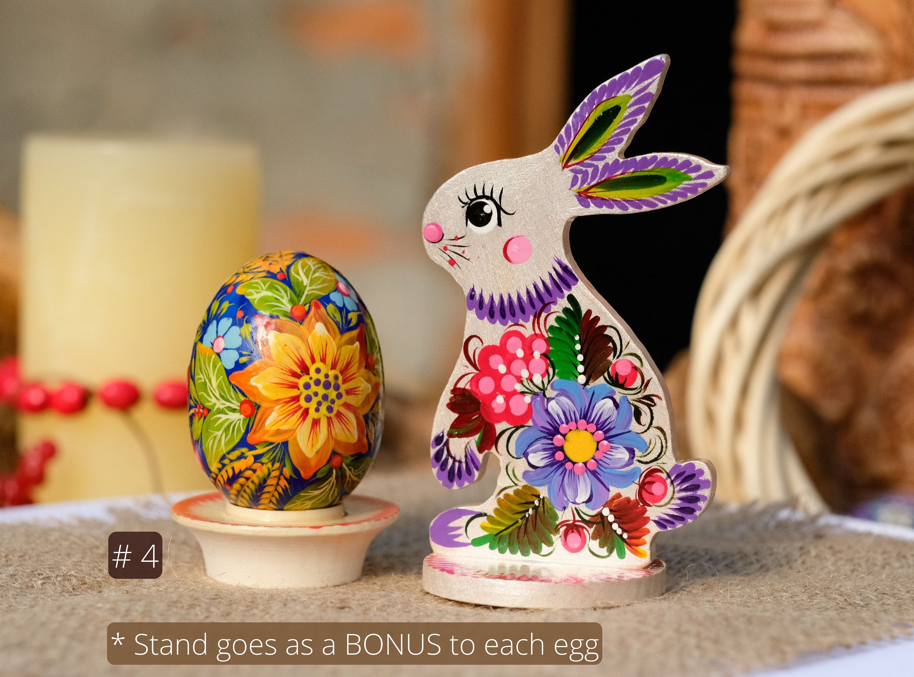 Personalized Easter Bunny- Carved from Wood & Hand-painted