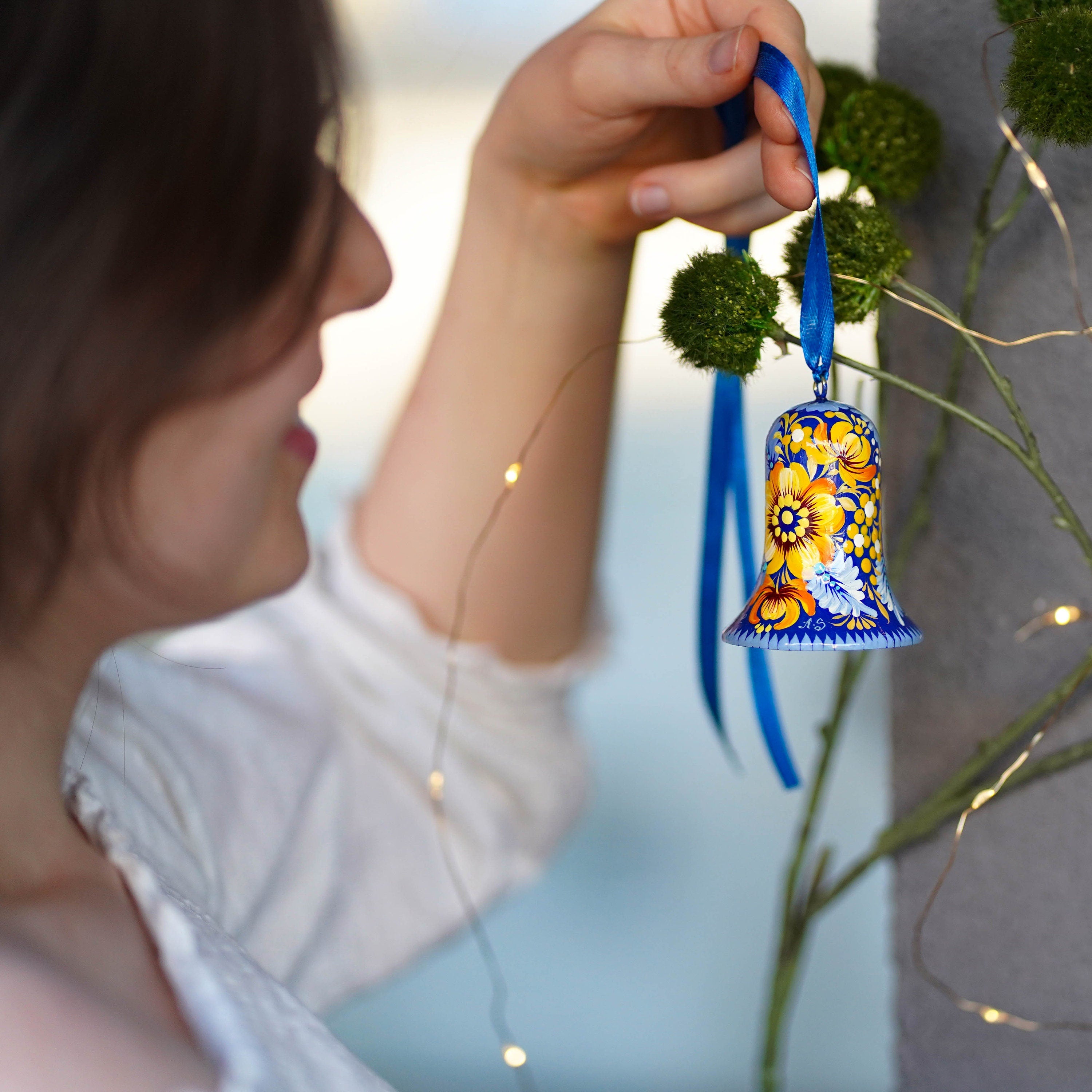 Hand-painted Ukrainian Easter Bell Ornament