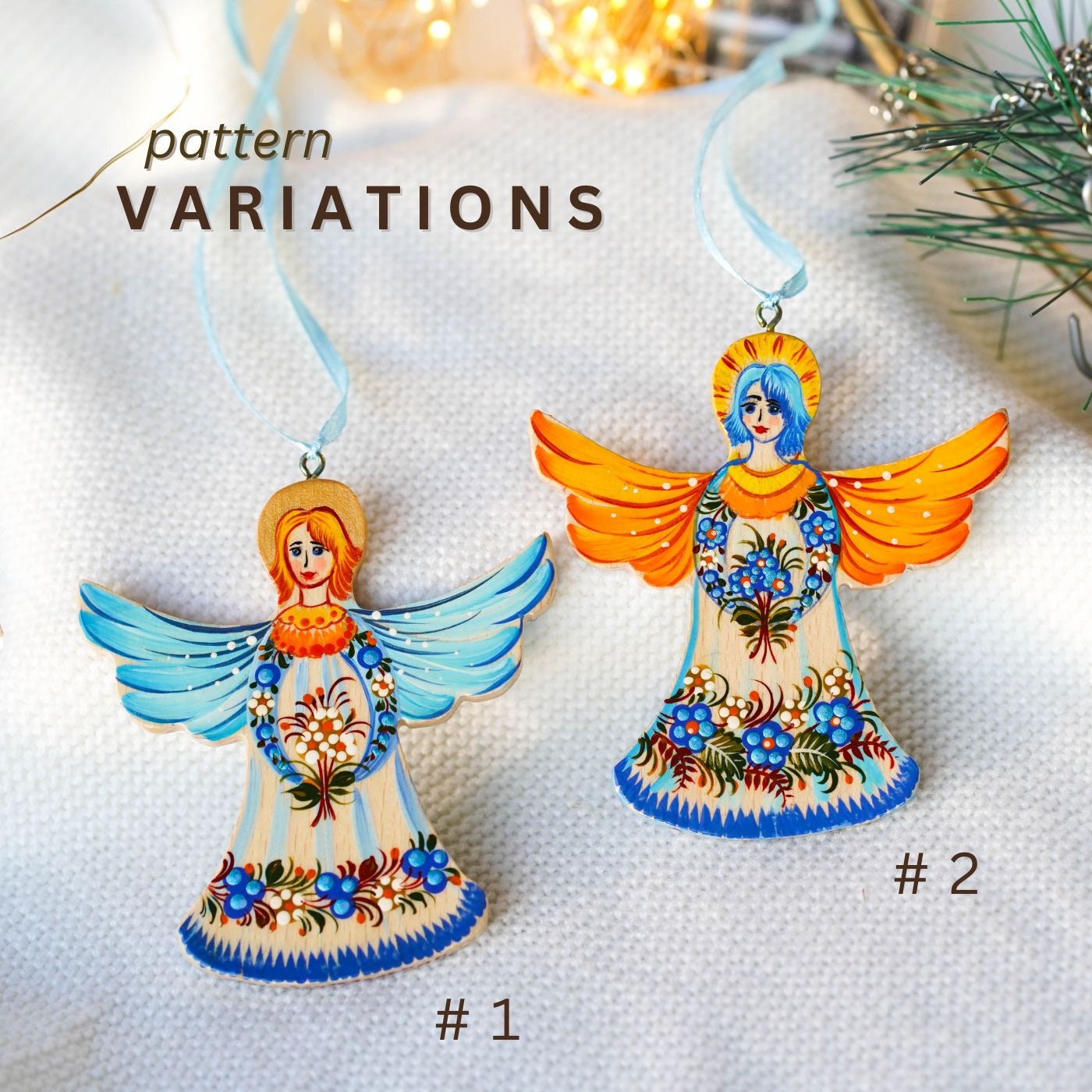 Wooden Hand-painted Angel Ornament