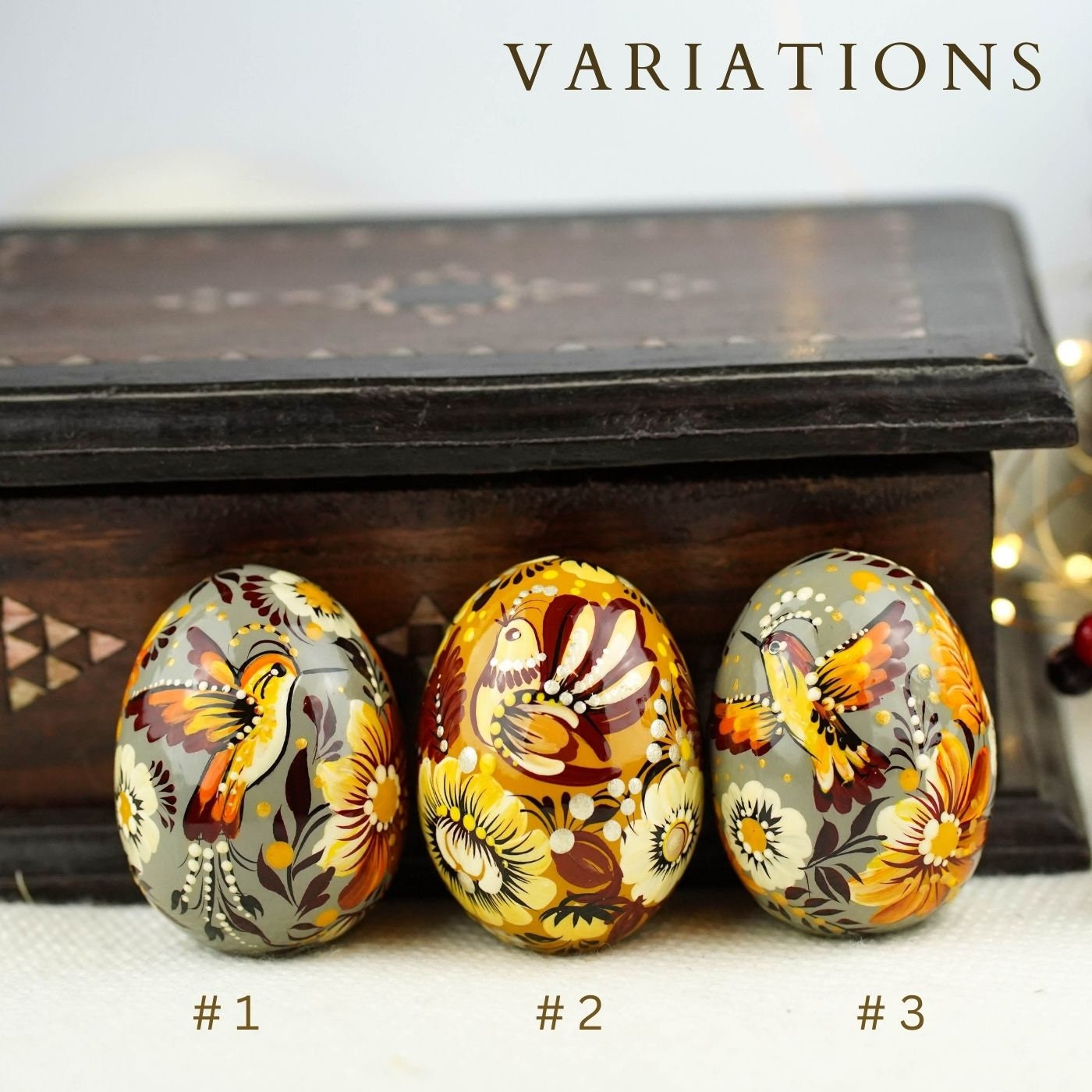 Painted Hummingbird Easter Egg - Handmade Bird Easter Decoration