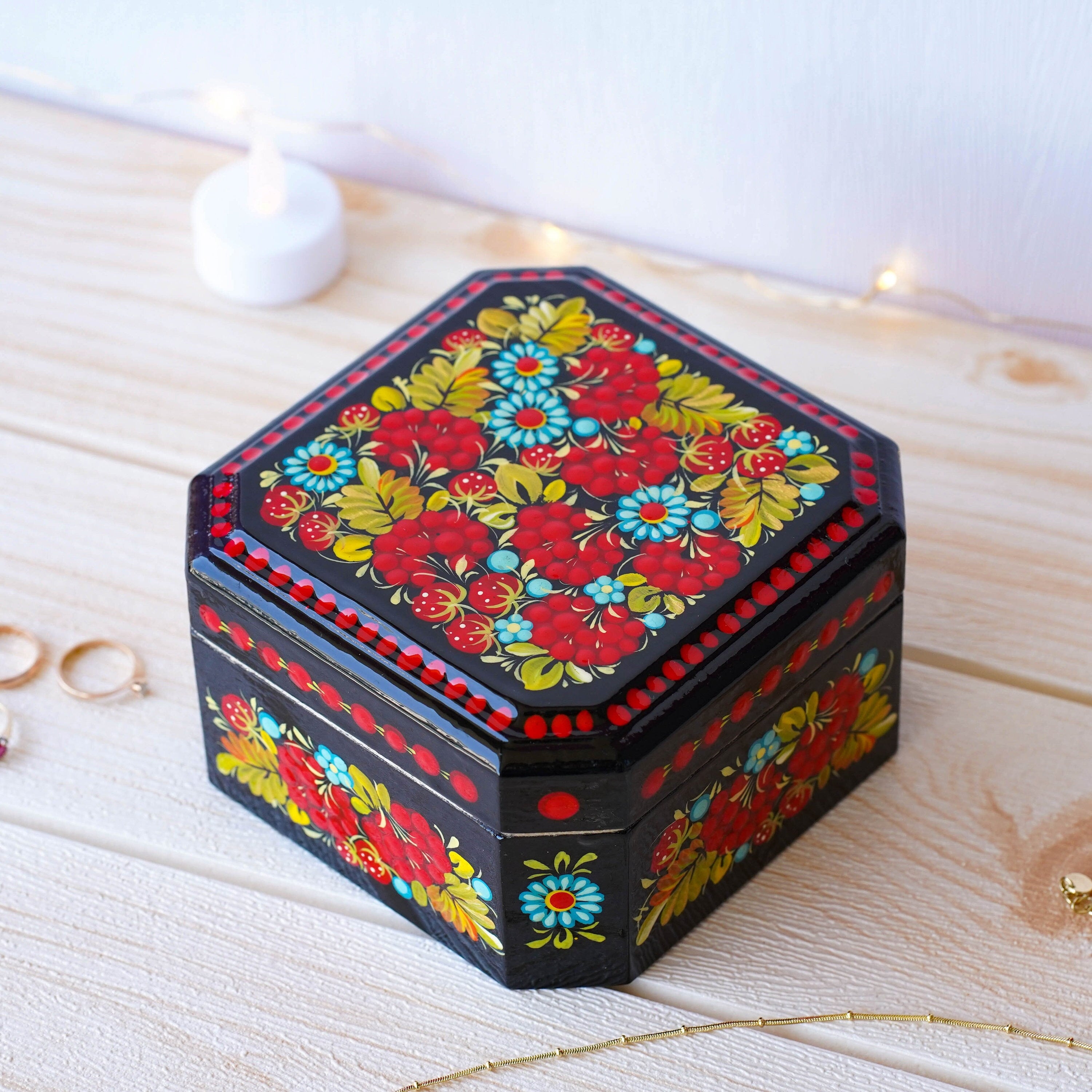 painted wooden jewelry box