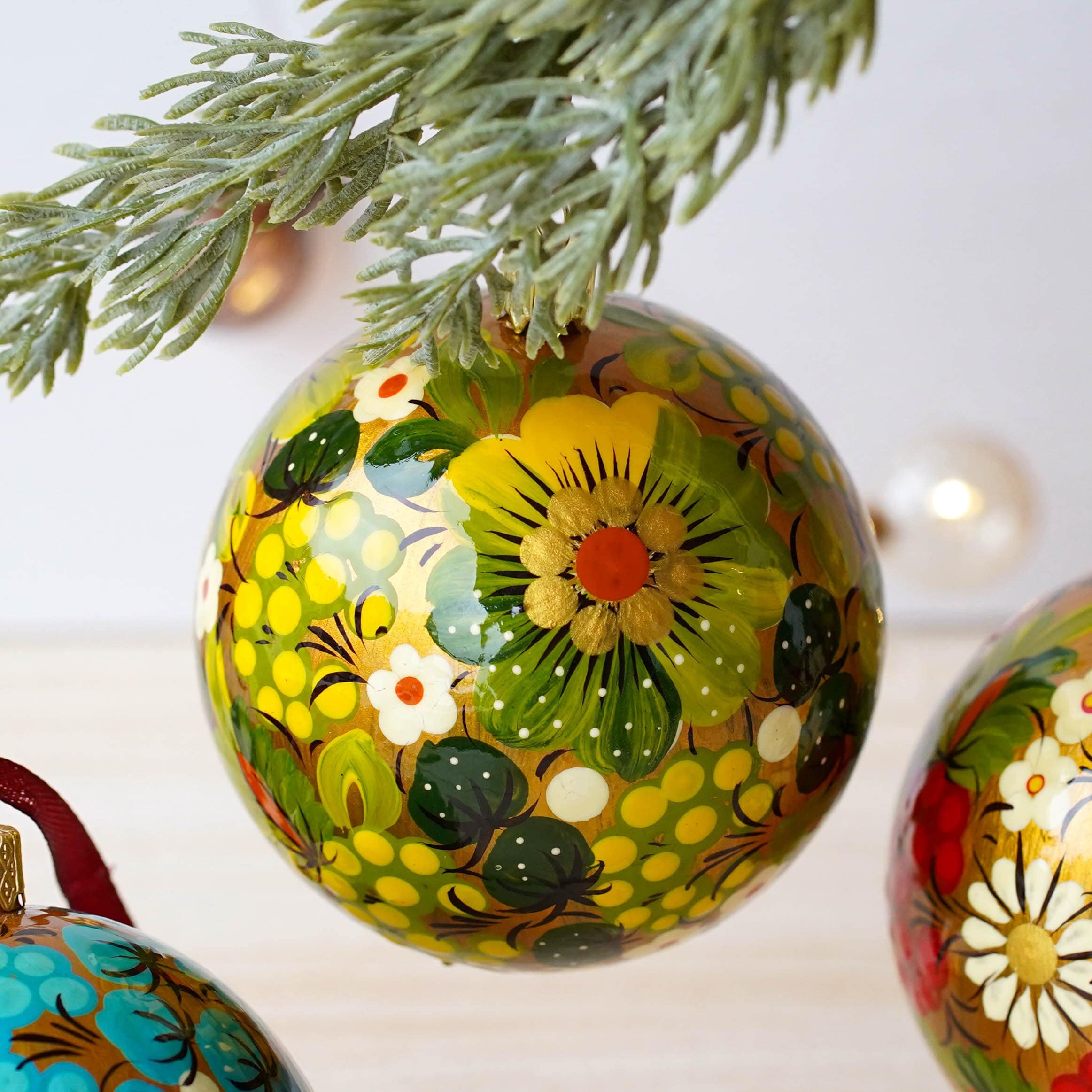 painted christmas ball ornament