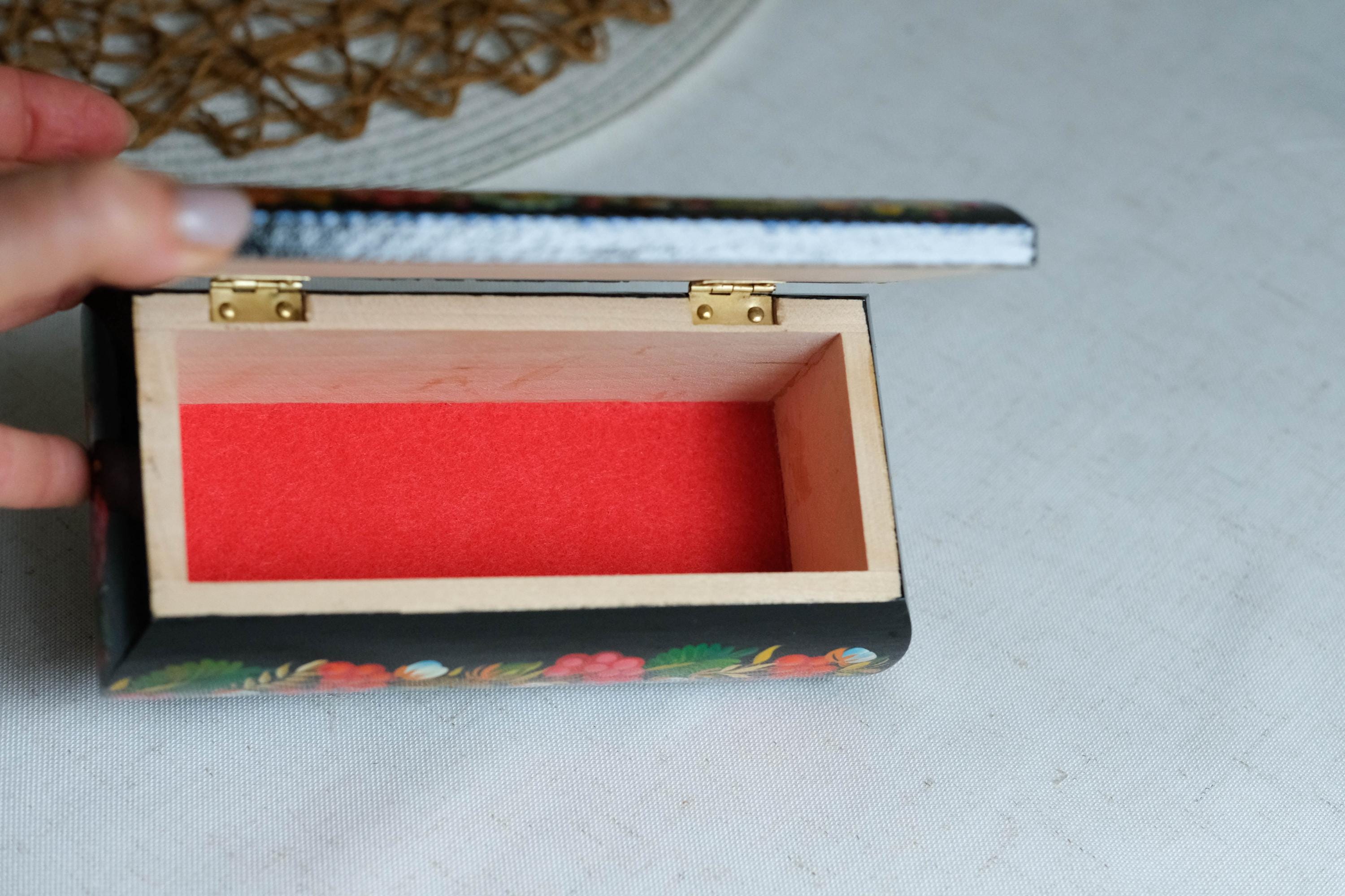 Painted Wooden Firebird Jewelry Box 6.3" - Ukrainian Traditional Petrykivka Folk Art