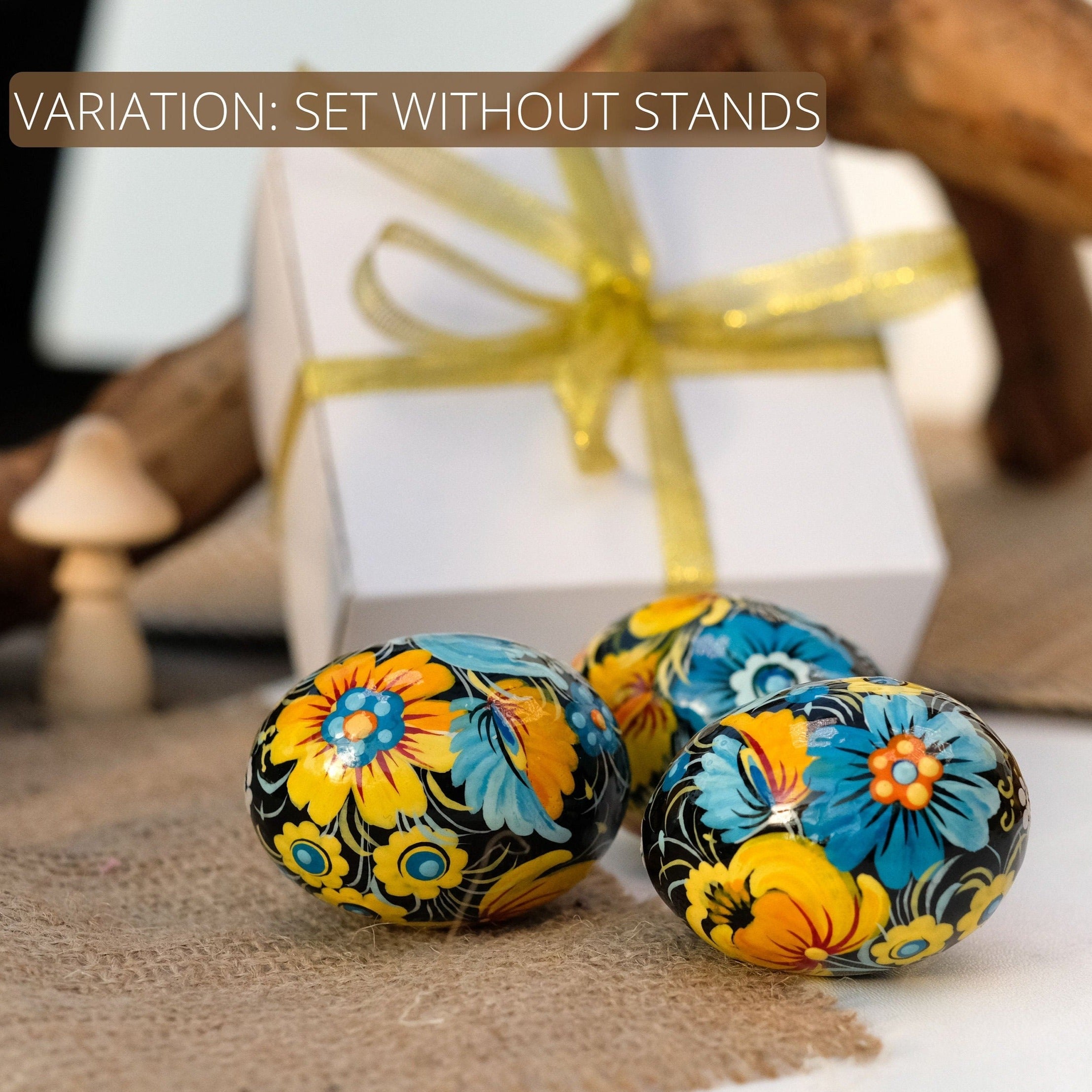 Ukrainian Pysanky egg - Painted Wooden Easter Egg Ornament