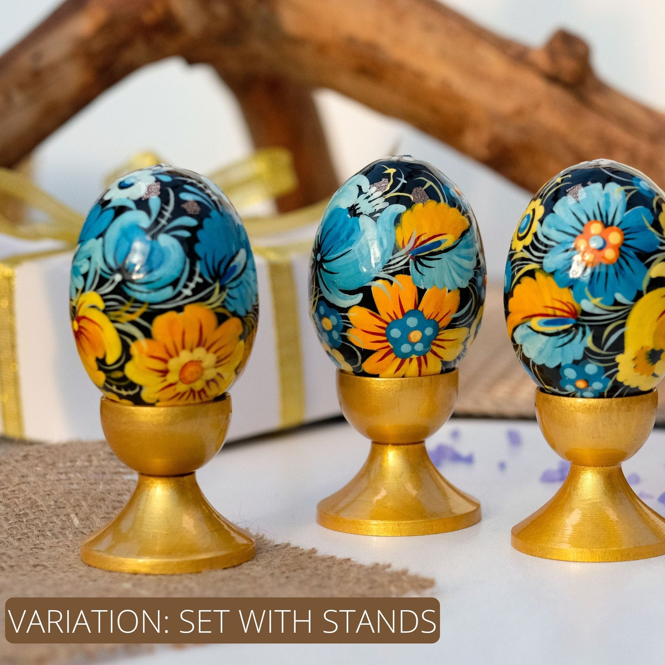 Ukrainian Pysanky egg - Painted Wooden Easter Egg Ornament