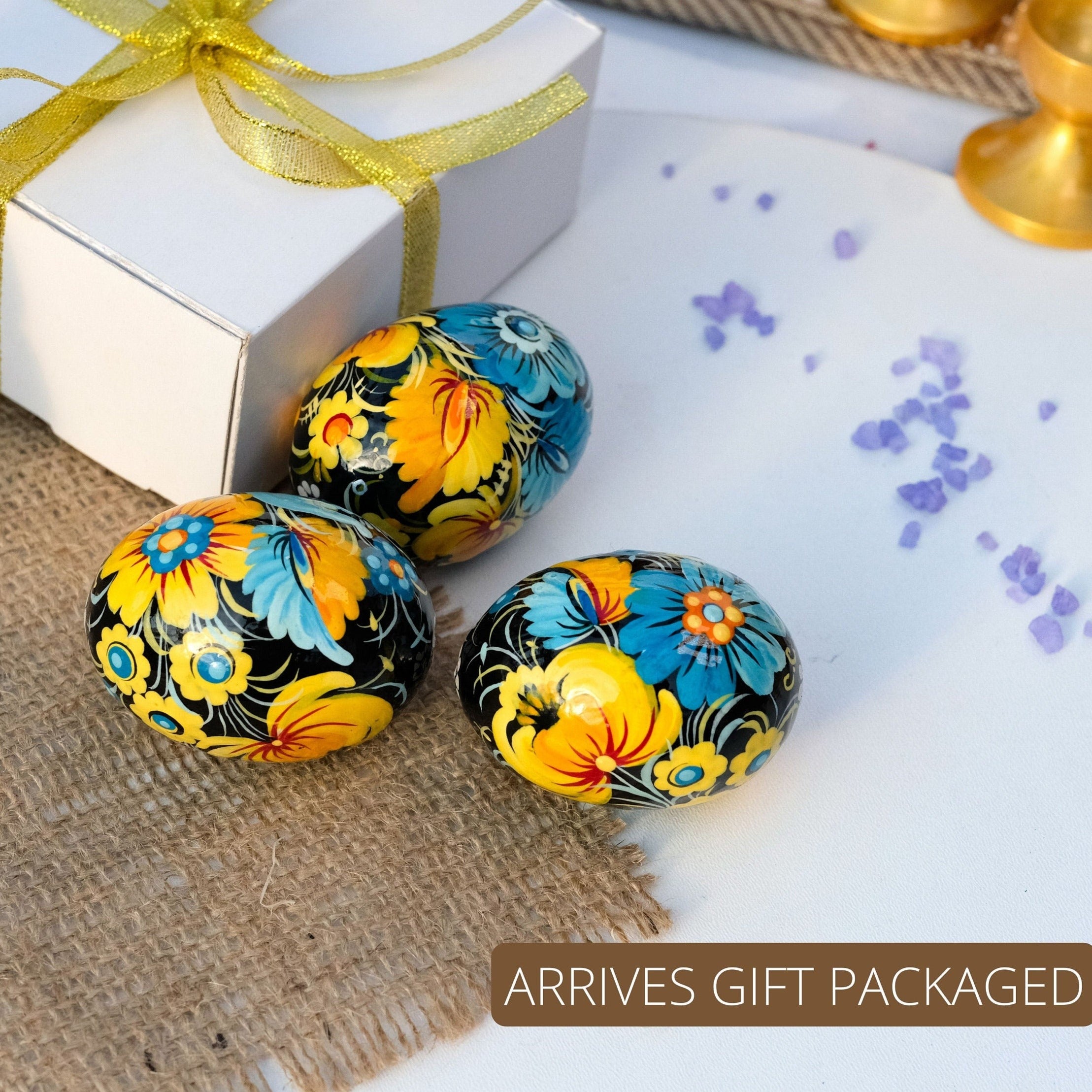 Ukrainian Pysanky egg - Painted Wooden Easter Egg Ornament