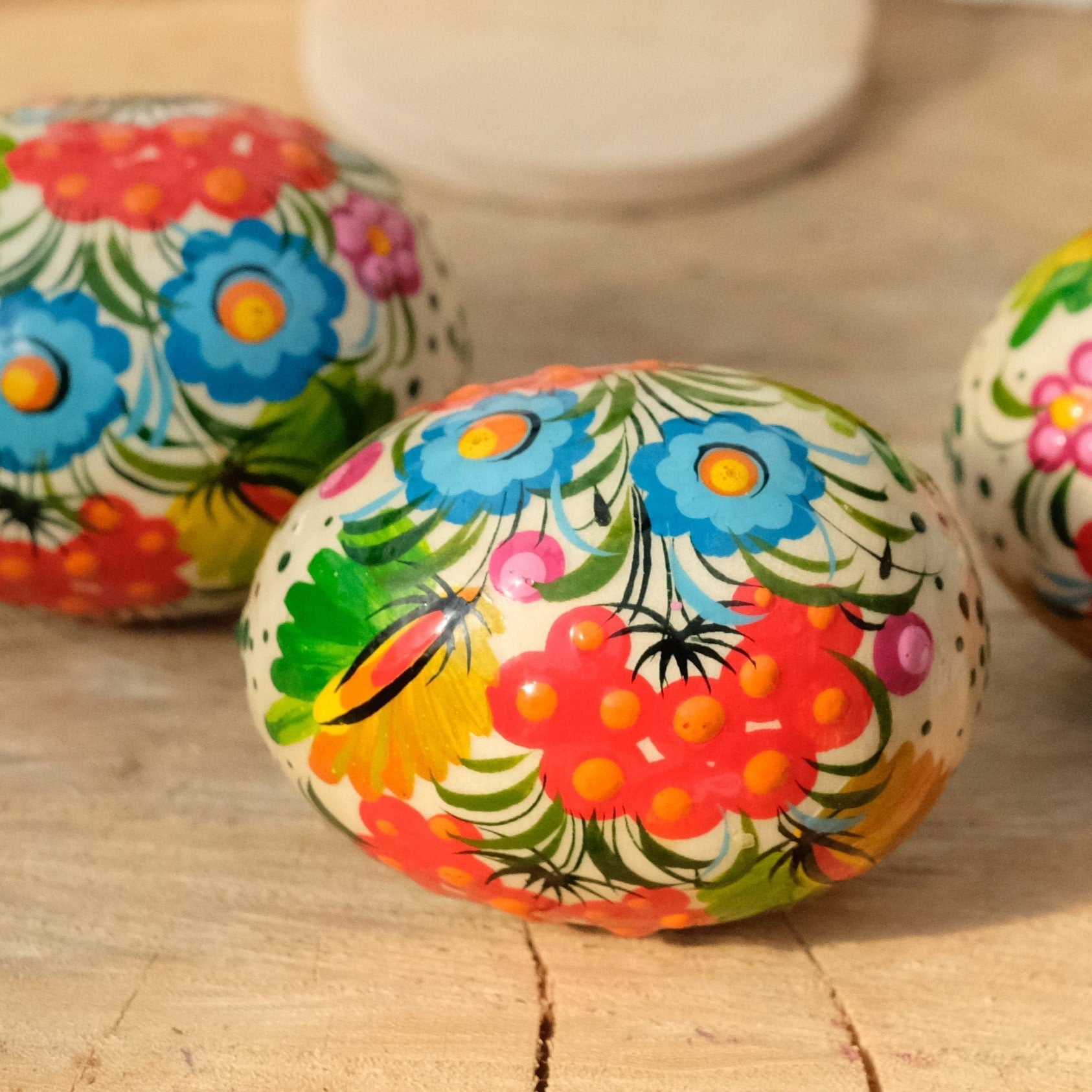 Painted Ukrainian Wooden Easter Eggs - Handmade Ukrainian Pysanky